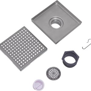 Bathroom Floor Drain – Anti-Clog Shower Drain with Removable Strainer