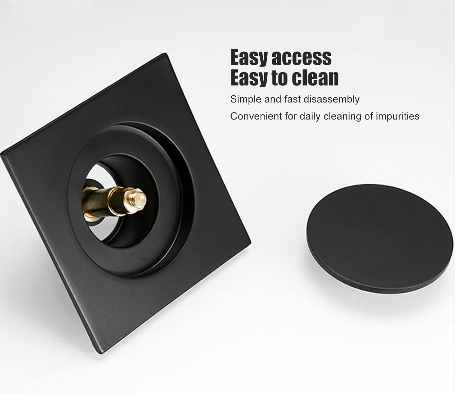 Black Pop Up Floor Drain – Brass Anti-Odor Shower Waste - Image 6