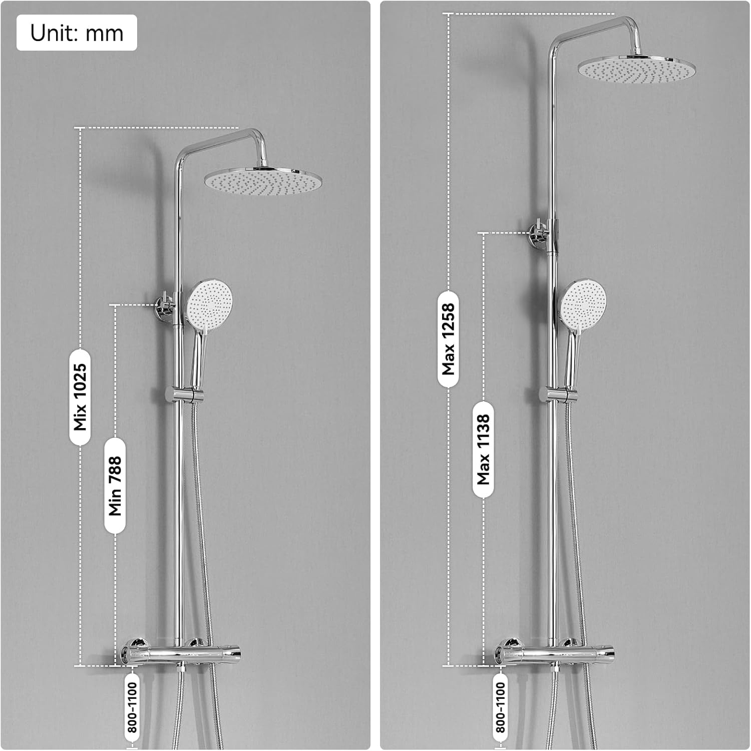 Thermostatic Shower Mixer Set – Rainfall Head & 3-Mode Handheld, Anti-Scald Valve - Image 6