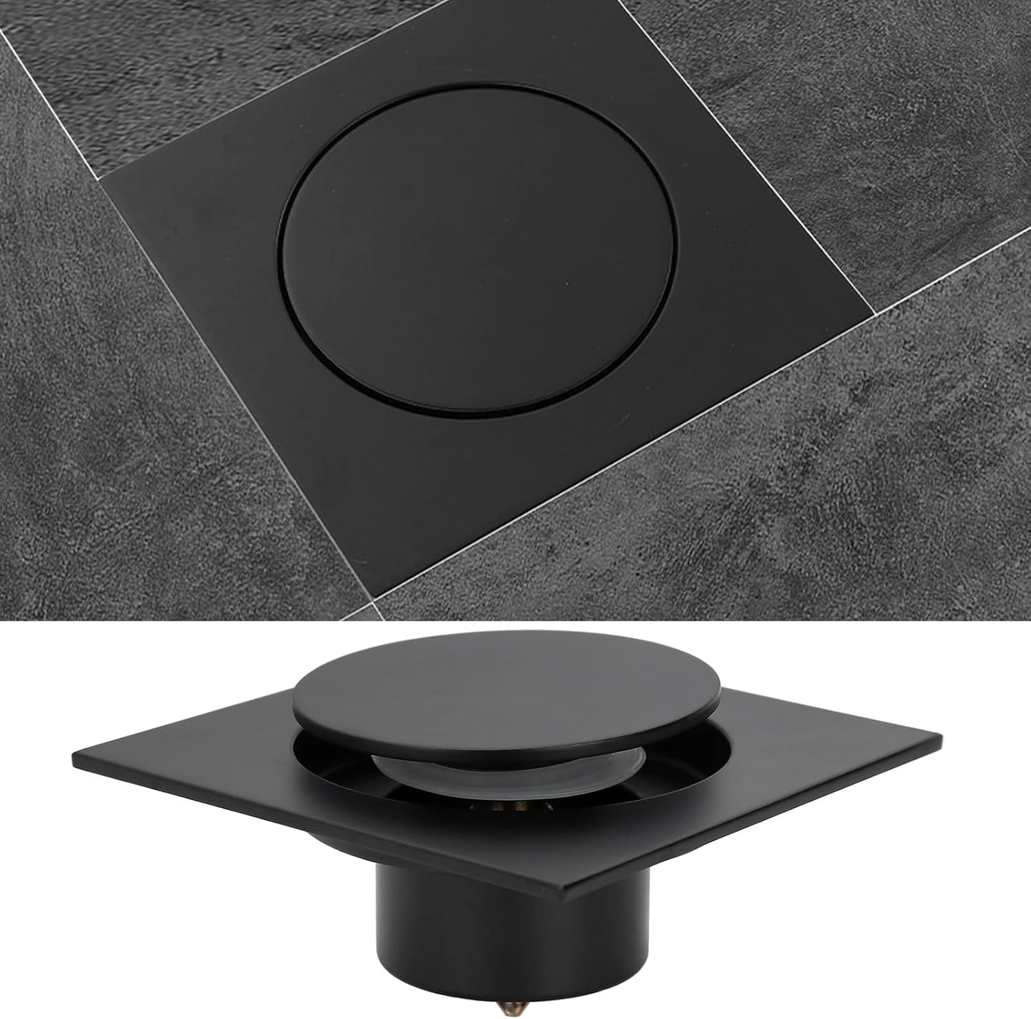 Black Pop Up Floor Drain – Brass Anti-Odor Shower Waste - Image 9
