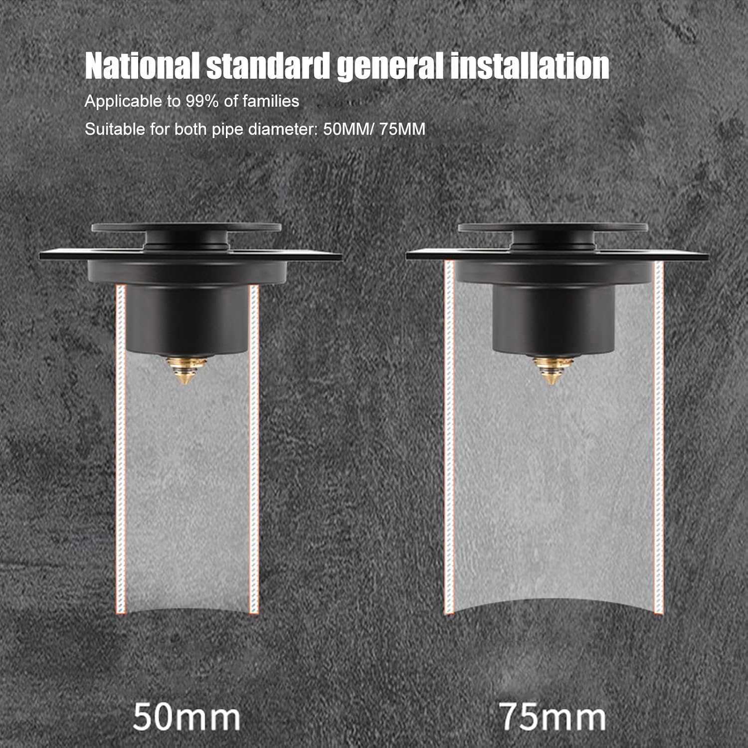 Black Pop Up Floor Drain – Brass Anti-Odor Shower Waste - Image 3