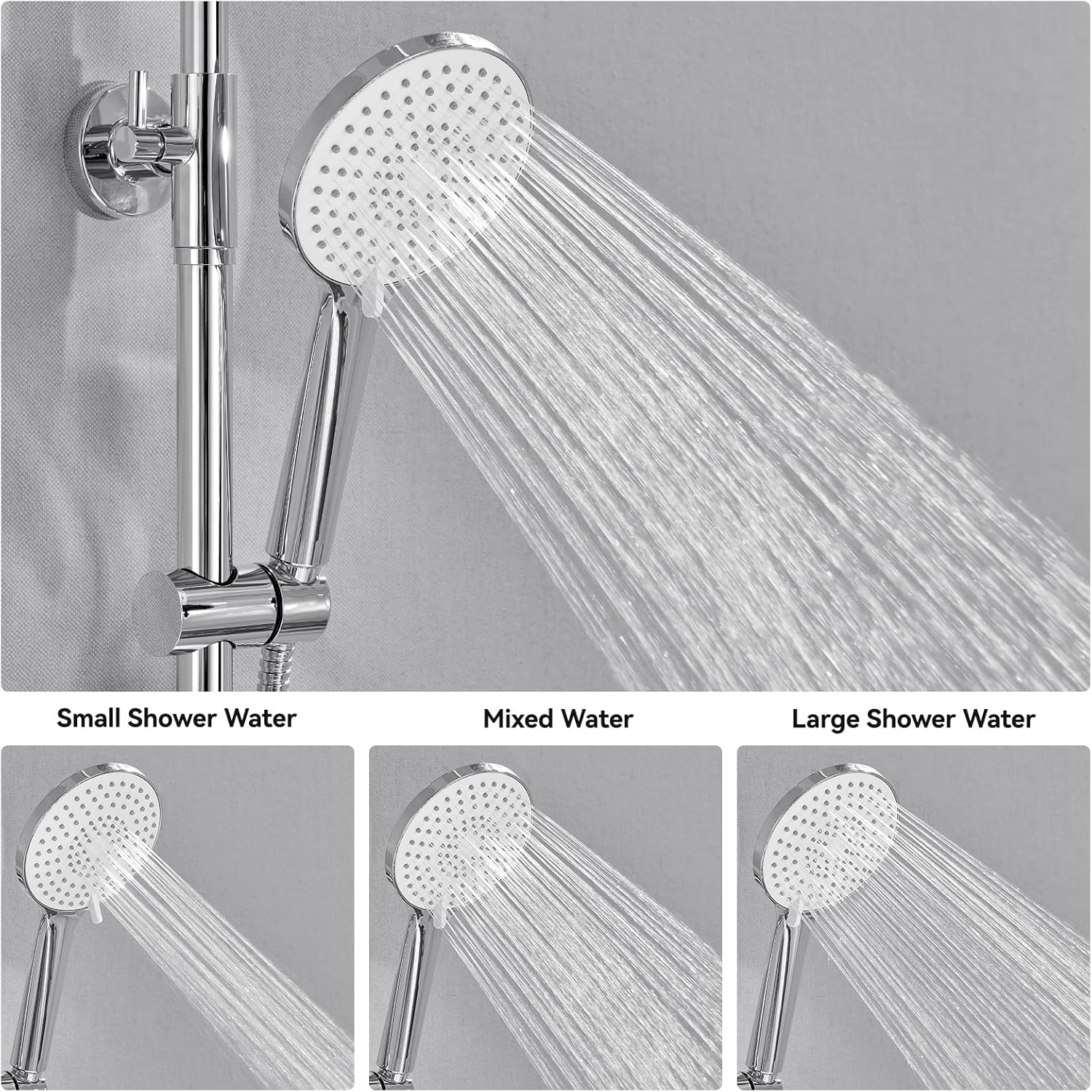Thermostatic Shower Mixer Set – Rainfall Head & 3-Mode Handheld, Anti-Scald Valve - Image 4